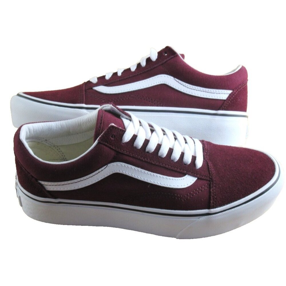 Vans Women's Old Skool Platform Port Royale True White Platform Shoes Sizes NIB